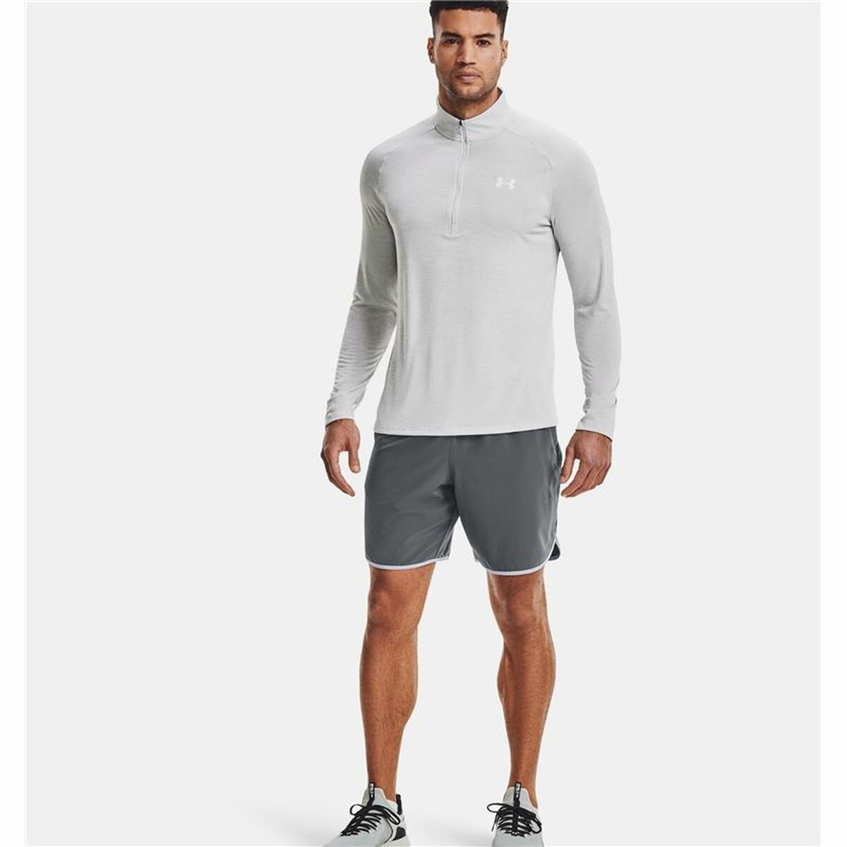 Men’s Long Sleeve T-Shirt Under Armour Tech 2.0 1/2 Zip White