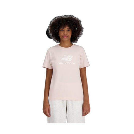 Women’s Short Sleeve T-Shirt New Balance ESSENJERSEY LOGO WT41502 OUK Pink