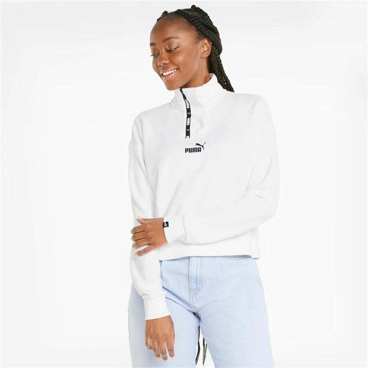 Women’s Sweatshirt without Hood Puma Tape Half-Placket W