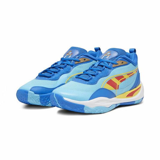 Basketball Shoes for Adults Puma THE SMURFS Playmaker Pro Light Blue