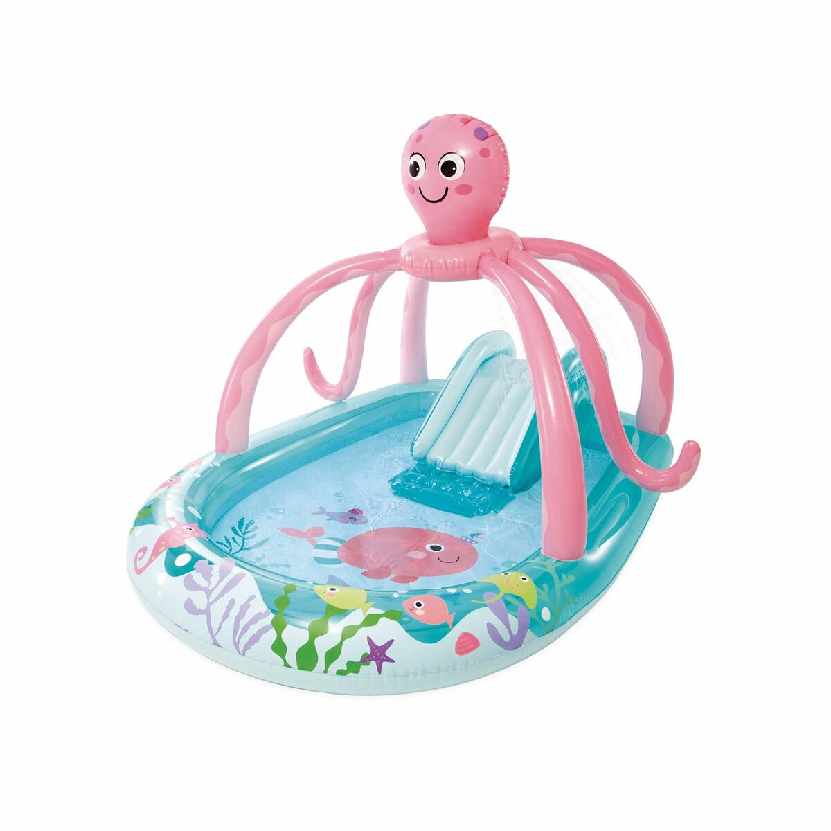 Inflatable Paddling Pool for Children Intex 229 L Octopus 243 x 183 x 150 cm