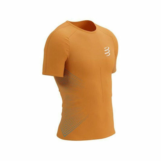 Men’s Short Sleeve T-Shirt Compressport Perforance SS Dark Orange