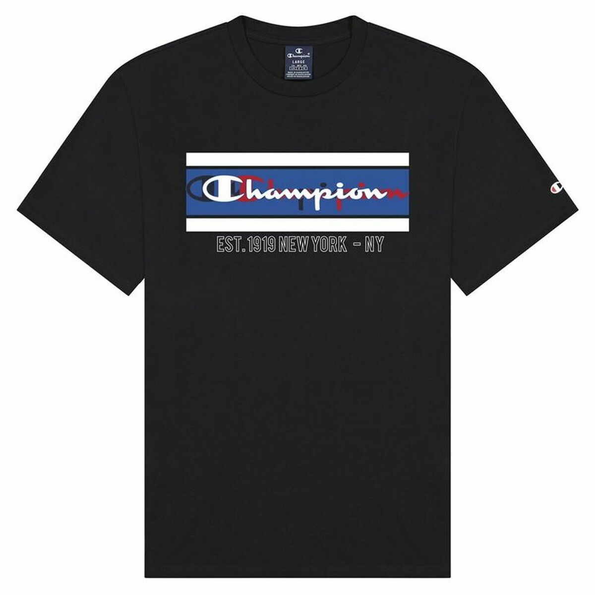 Men’s Short Sleeve T-Shirt Champion New York Black