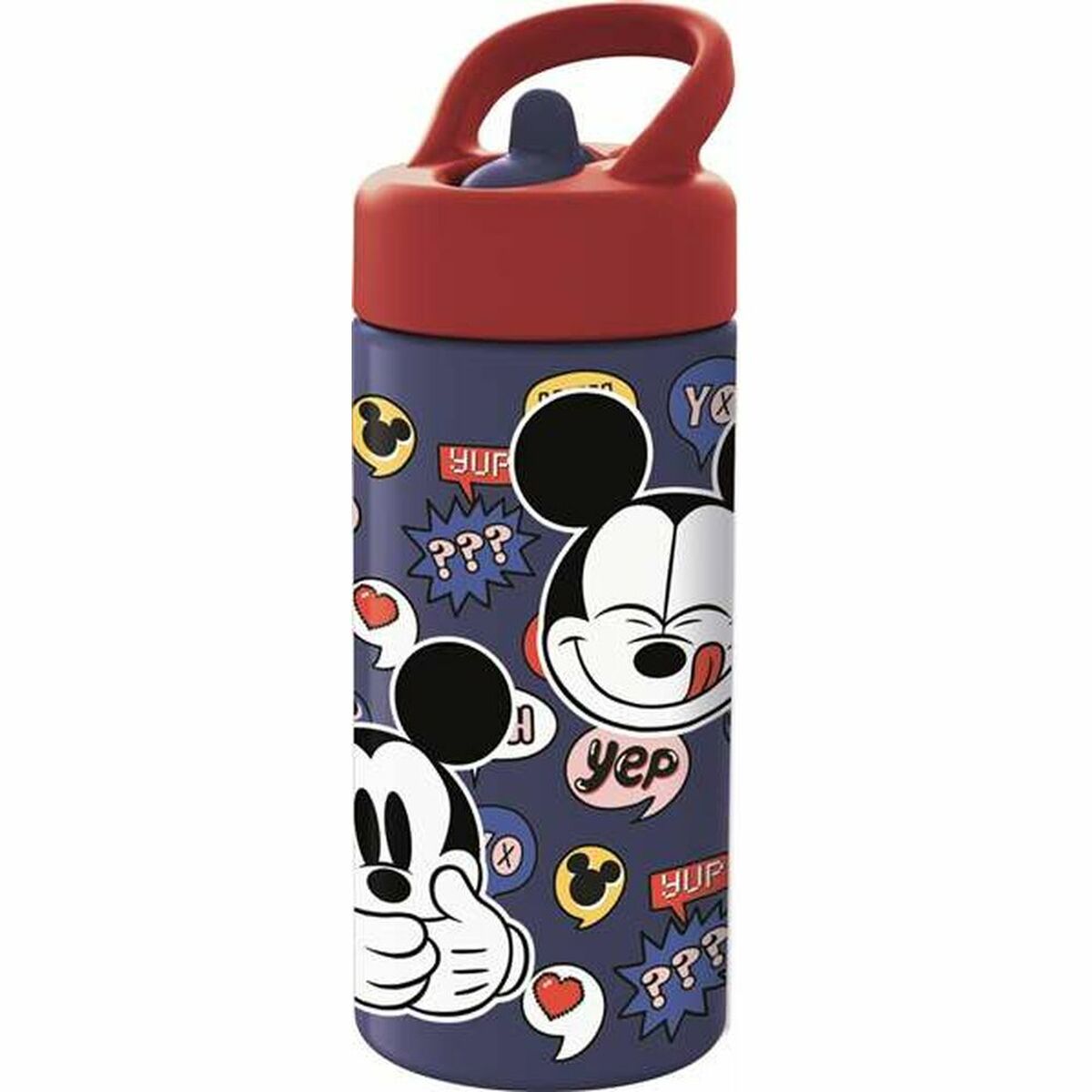Water bottle Mickey Mouse Happy Smiles Red Blue (410 ml)