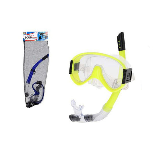 Snorkel Goggles and Tube Colorbaby Aqua Sport Yellow Blue