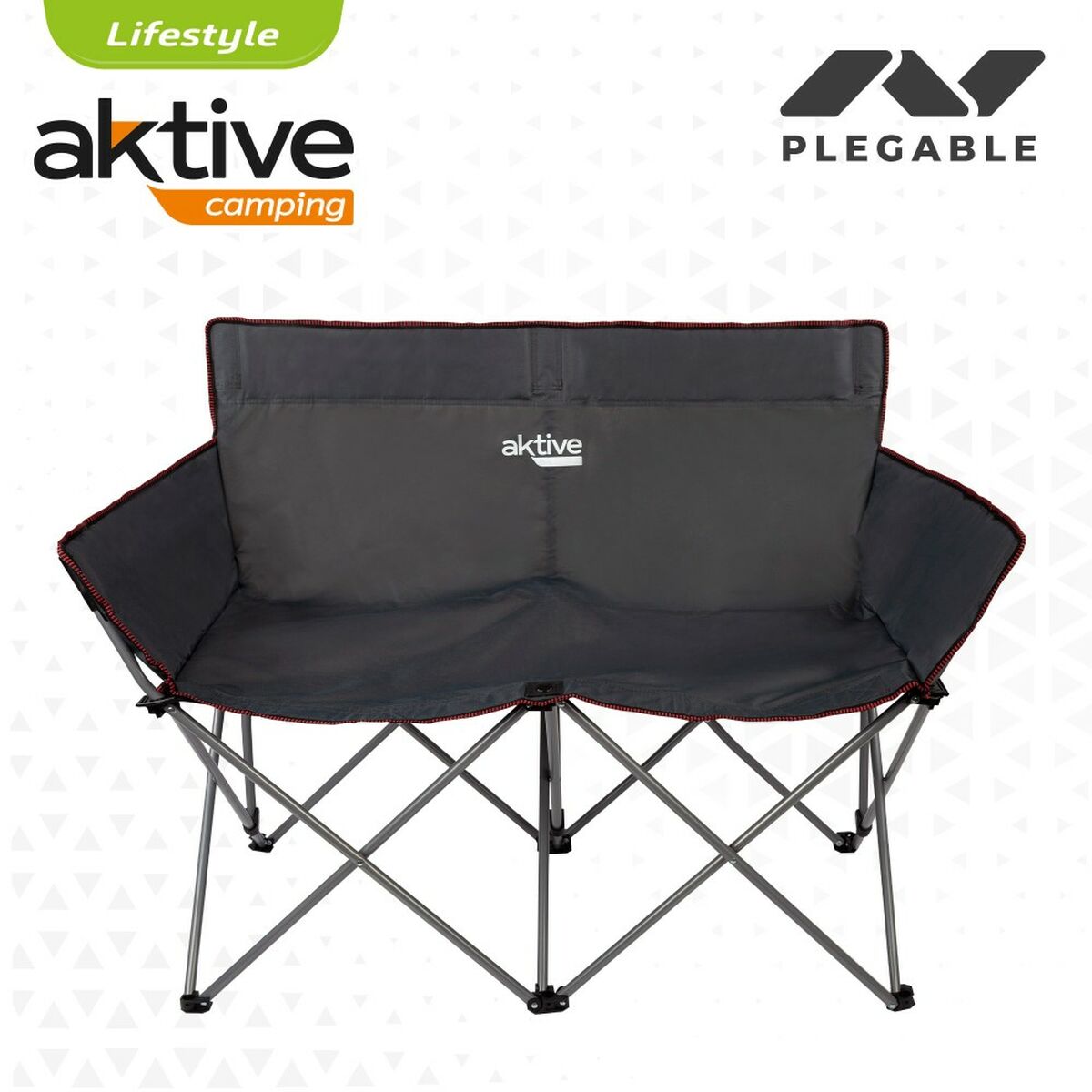 2-Seater Sofa Aktive Black Foldable 107 x 88 x 63 cm (2 Units)