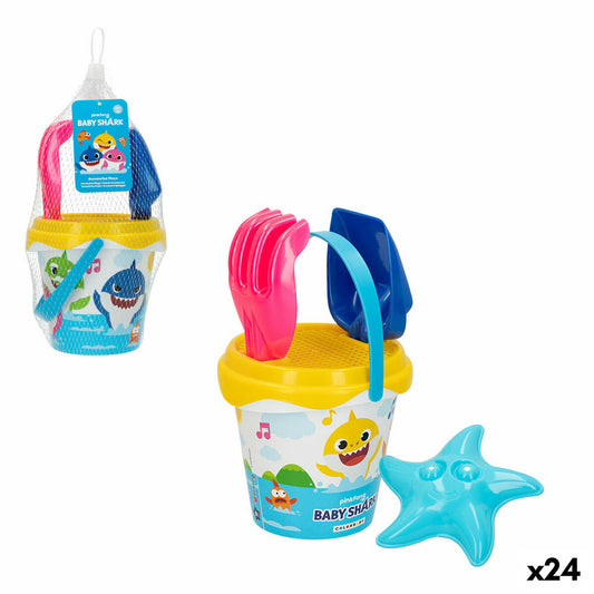 Beach toys set Baby Shark Ø 14 cm Plastic (24 Units)