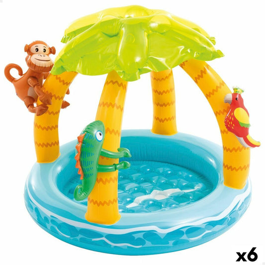 Inflatable Paddling Pool for Children Intex animals Island 45 L 102 x 89 x 102 cm (6 Units)