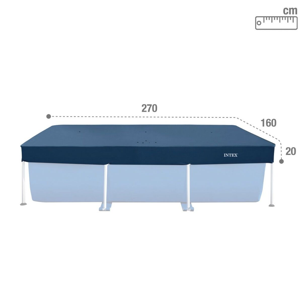 Swimming Pool Cover Intex Navy Blue 260 x 30 x 160 cm Rectangular (6 Units)