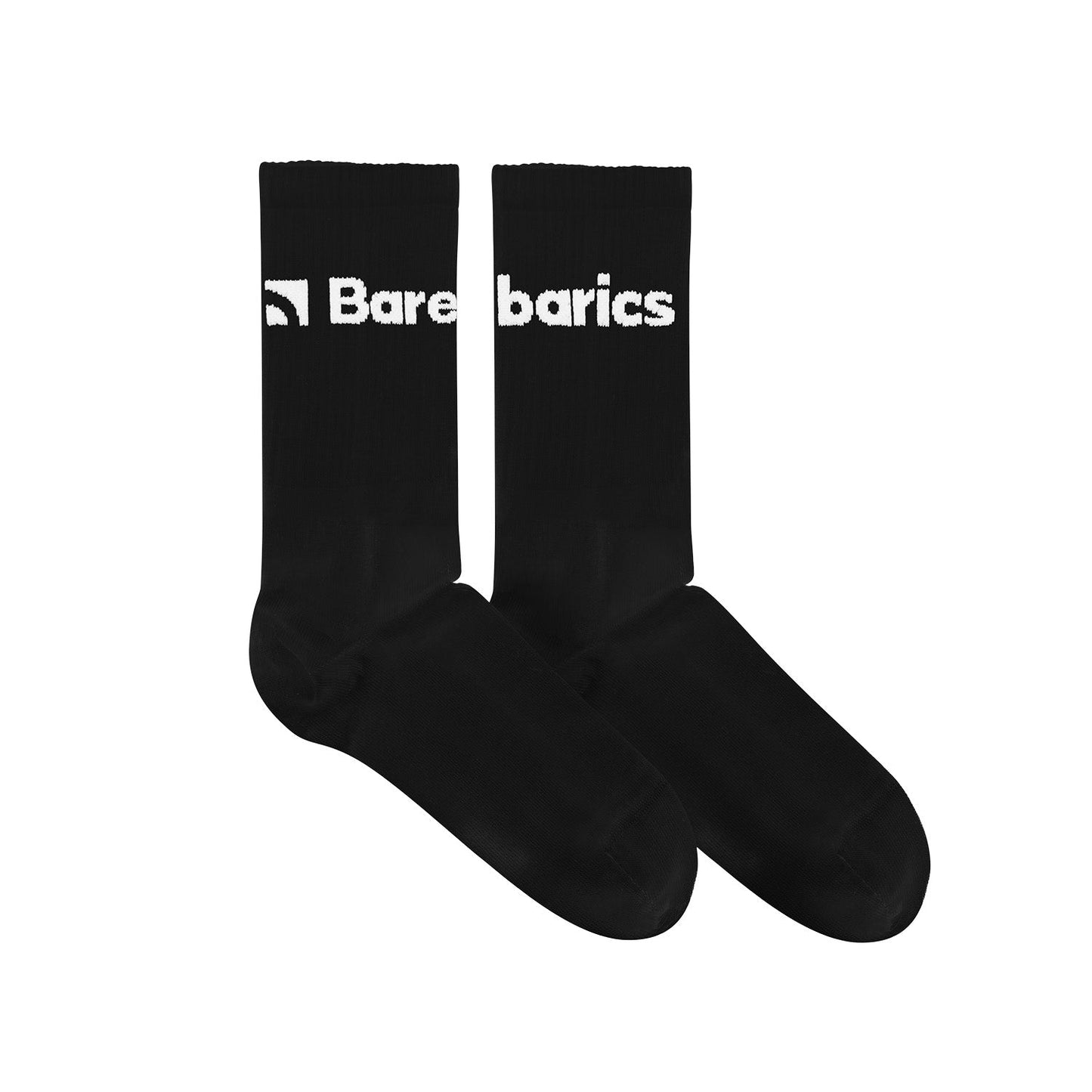 Barebarics - Barefoot Socks - Crew - Black - Big logo - 3 pack