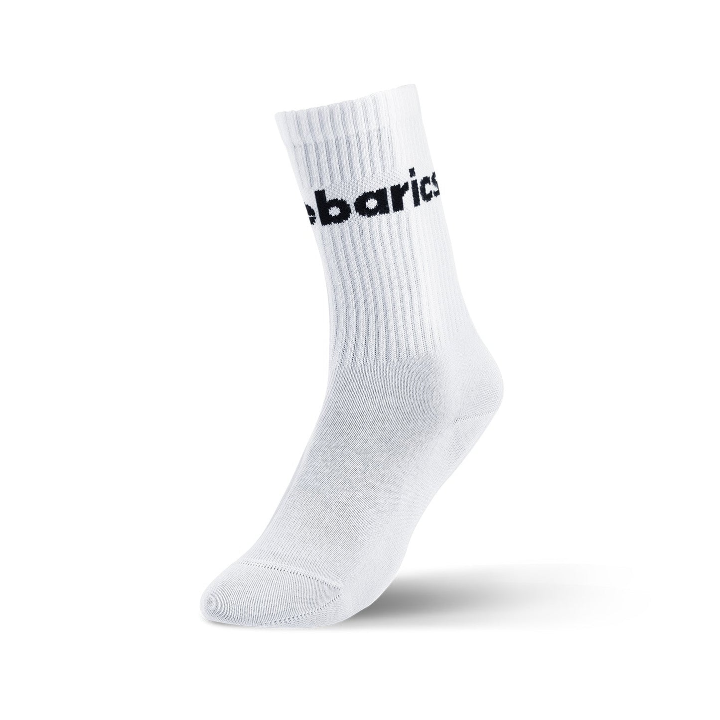 Barebarics - Barefoot Socks - Crew - White - Big logo - 3 pack